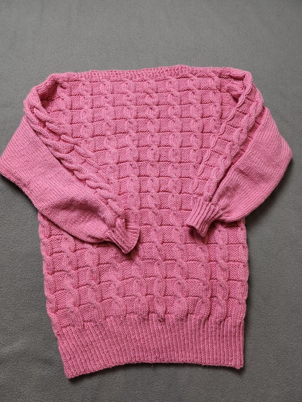 Handmade Pink Cable Knit Sweater